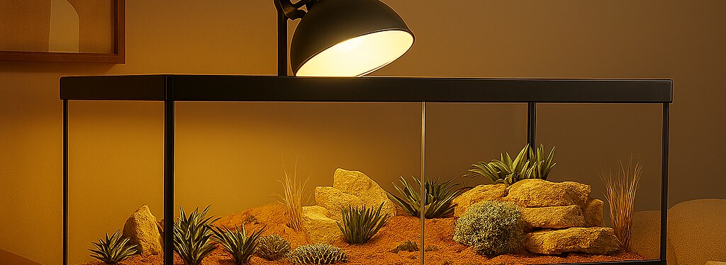 Terrarium med lampa