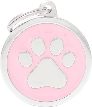 ID-bricka Classic Rund Rosa med Tass