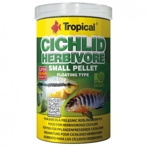 Tropical Cichlid Herbivore Small Pellet 1000ml