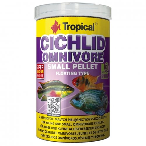 Tropical Cichlid Omnivore Small Pellet 1000ml