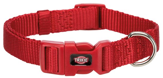 Halsband nylon röd - flera storlekar