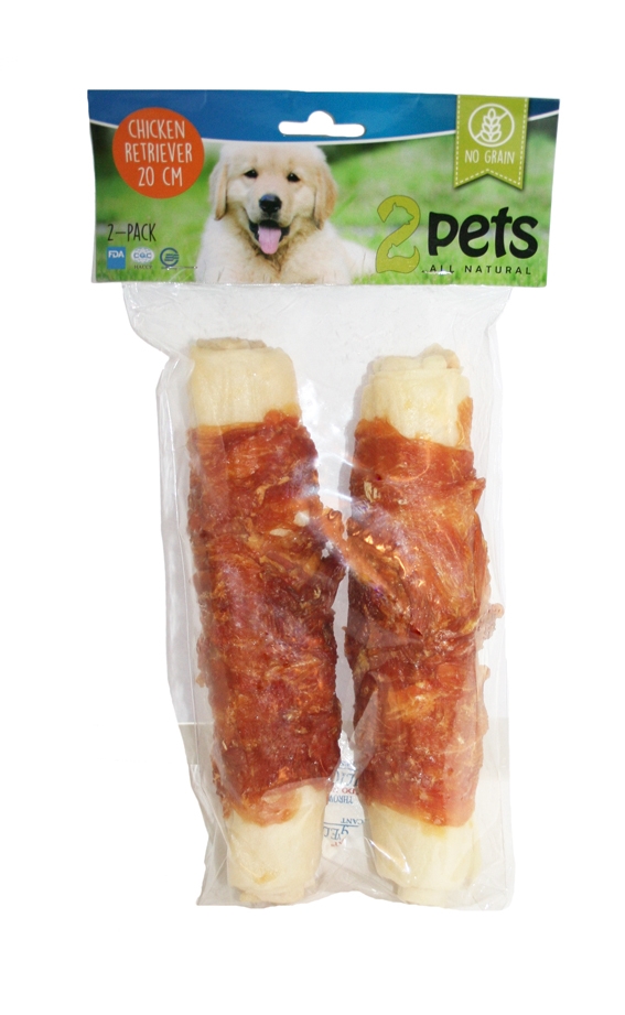 2Pets tuggrulle m kyckling 20cm 2-pack 