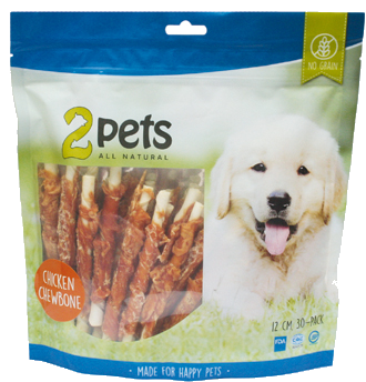 2pets Tuggpinnar m kyckling 12cm 30-pack 