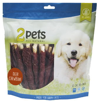 2pets tuggpinnar m hjort 12cm 30-pack