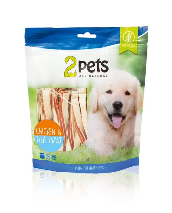 2pets twist kyckling & fisk 400gr