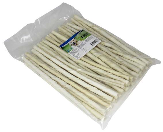 2pets tuggpinne vit vriden 24cm/7-8mm 50-pack