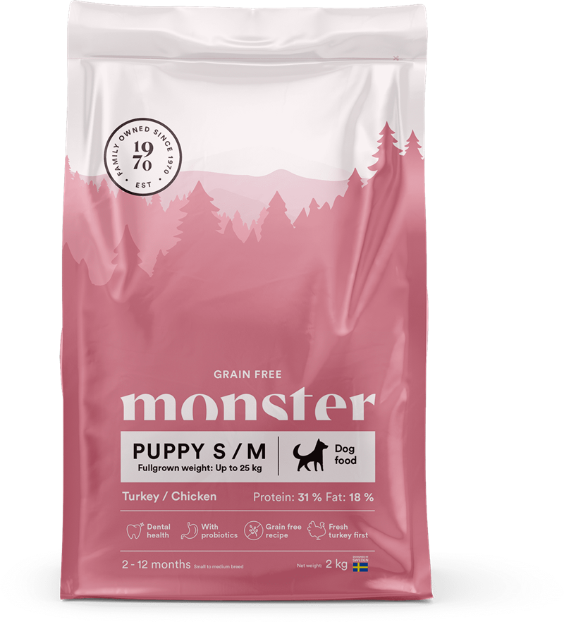 Monster GF Puppy sm/med kalkon&kyckling 2kg