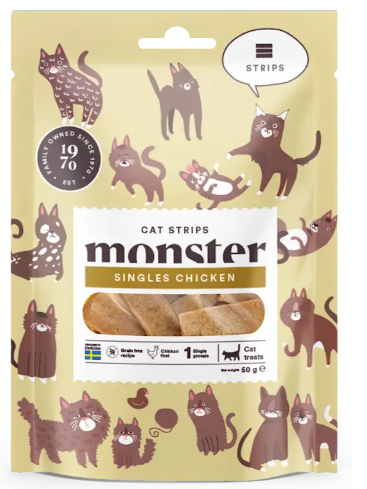 Monster Cat Treats Chicken Strips 50g