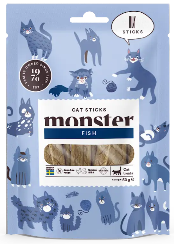 Monster Cat Treats Fish Sticks 50g