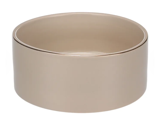 Keramikskål Beige Med Guldkant 1200ml