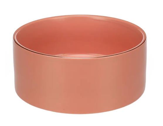 Keramikskål Rosa Med Guldkant 1200ml