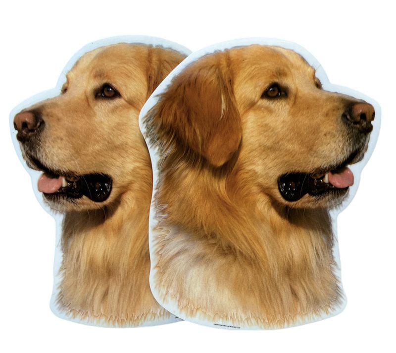 Dekal Hund medium 2-pack - Hovawart ljus huvud