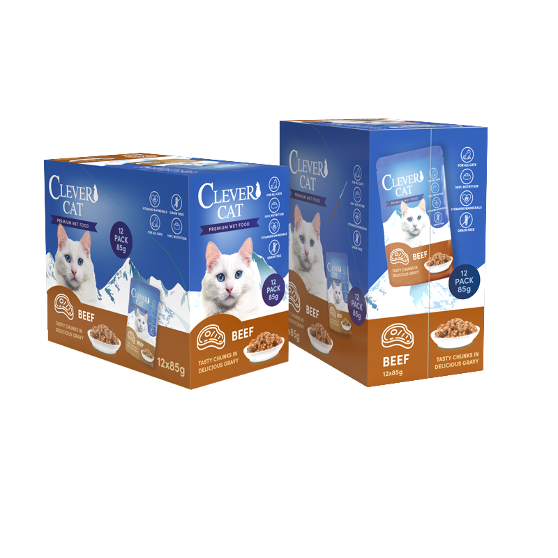 Clever Cat Våtfoder Beef 12x85g
