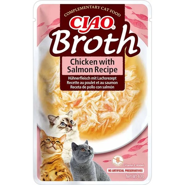 Ciao Chickenbroth w chicken/salmon 50g