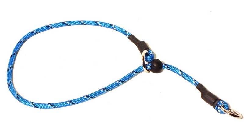 Dressyrhalsband m stopp blå/reflex, 40-65cm