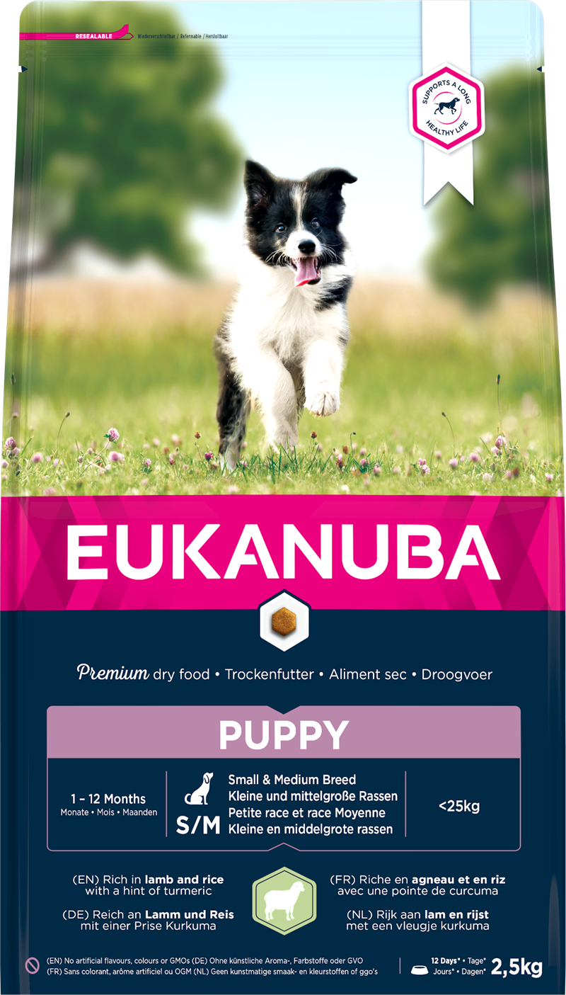 Eukanuba dog puppy/junior small/medium lamb & rice 2,5kg