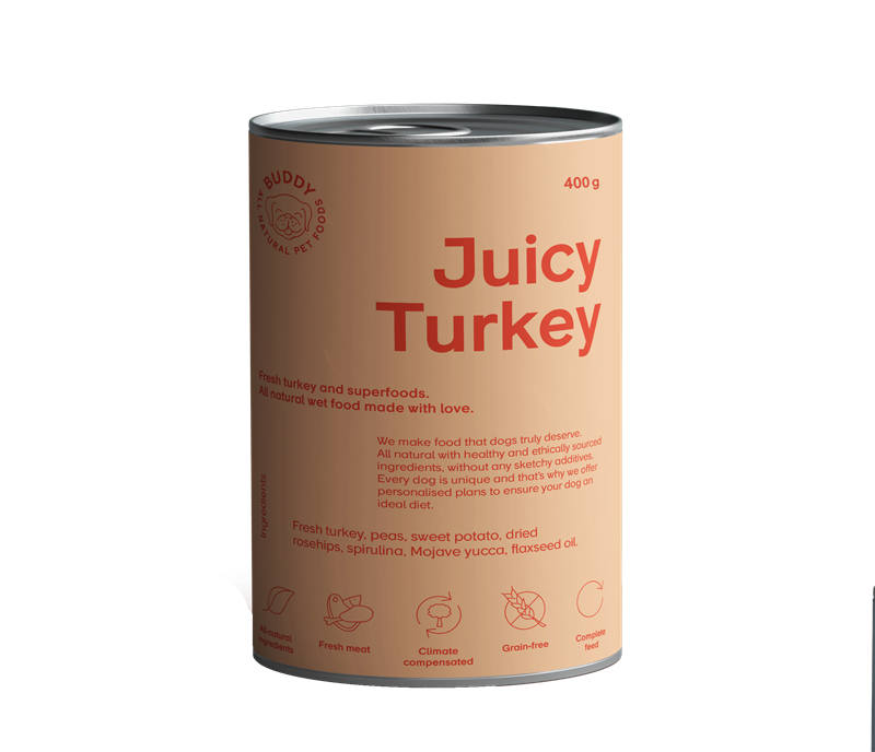 Buddy petfoods juicy turkey 400gram