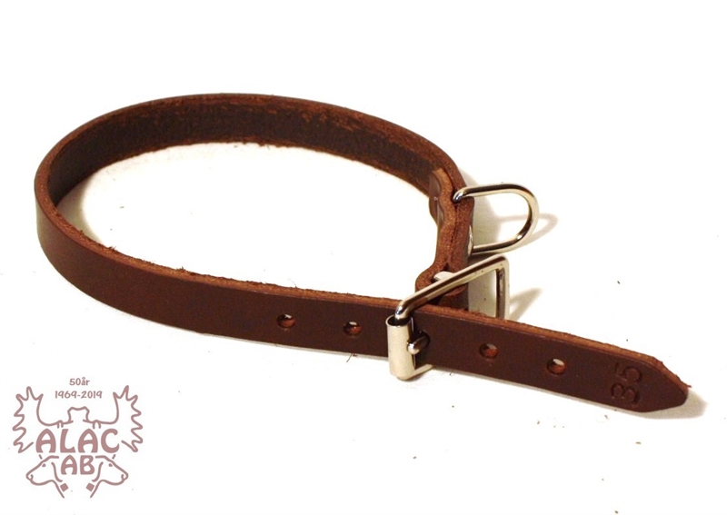 Läderhalsband brun 18mm/40-5cm
