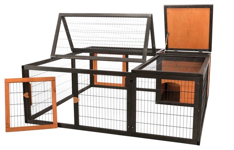 Utehage Natura med hus 150xh53x150cm svart/brun