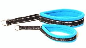 Nomehalsband reflex fleecefodrat svart/ljusblå