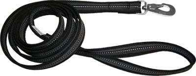 Nylonkoppel supergrip svart med reflex 20mm/190cm