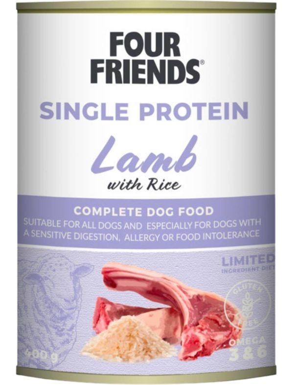 Fourfriends single protein lamm & ris 400g