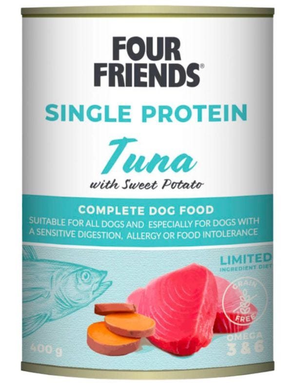 Fourfriends single protein tonfisk&sötpotatis 400g