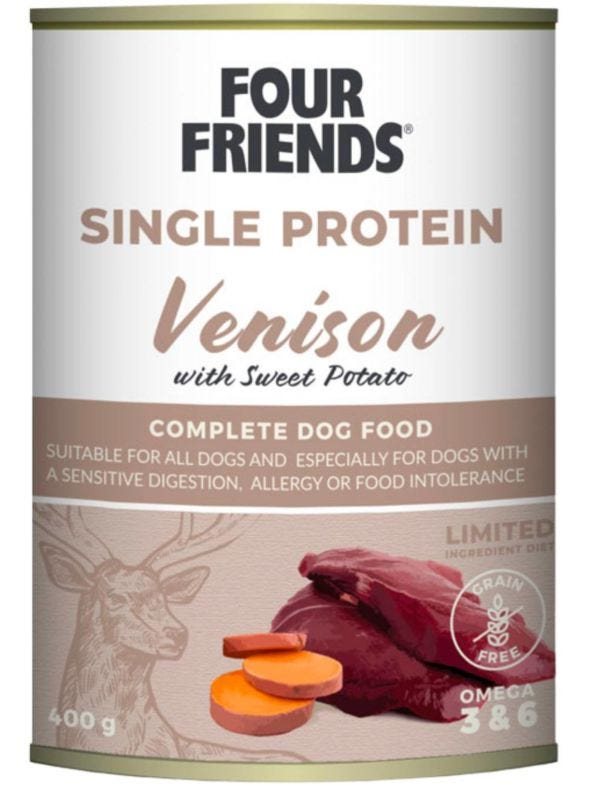 Fourfriends single protein hjort & sötpotatis 400g