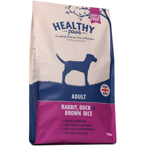 Healty Paws rabbit, duck & brown rice 12kg