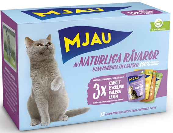 Mjau kött i gelé multipack 12x85g