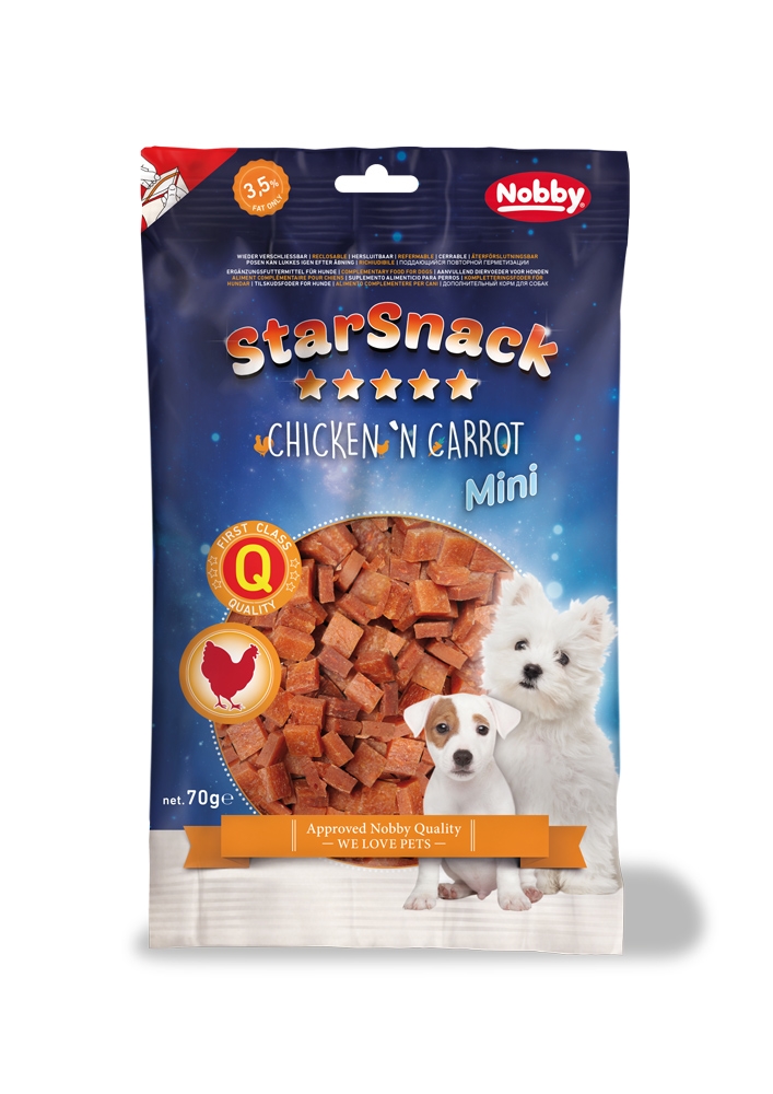 Starsnack soft chicken/carrot 70g