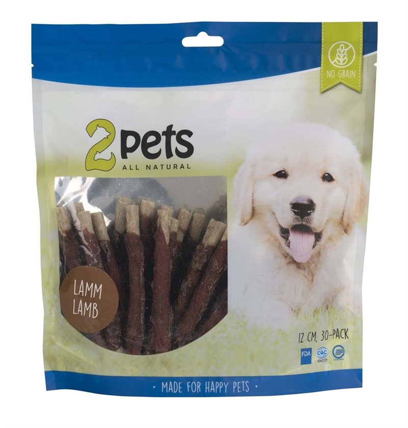 2Pets Tuggpinnar mald lamm 12cm 30-pack/400g