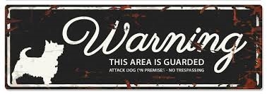 Varningsskylt Terrier svart 40x13,5cm