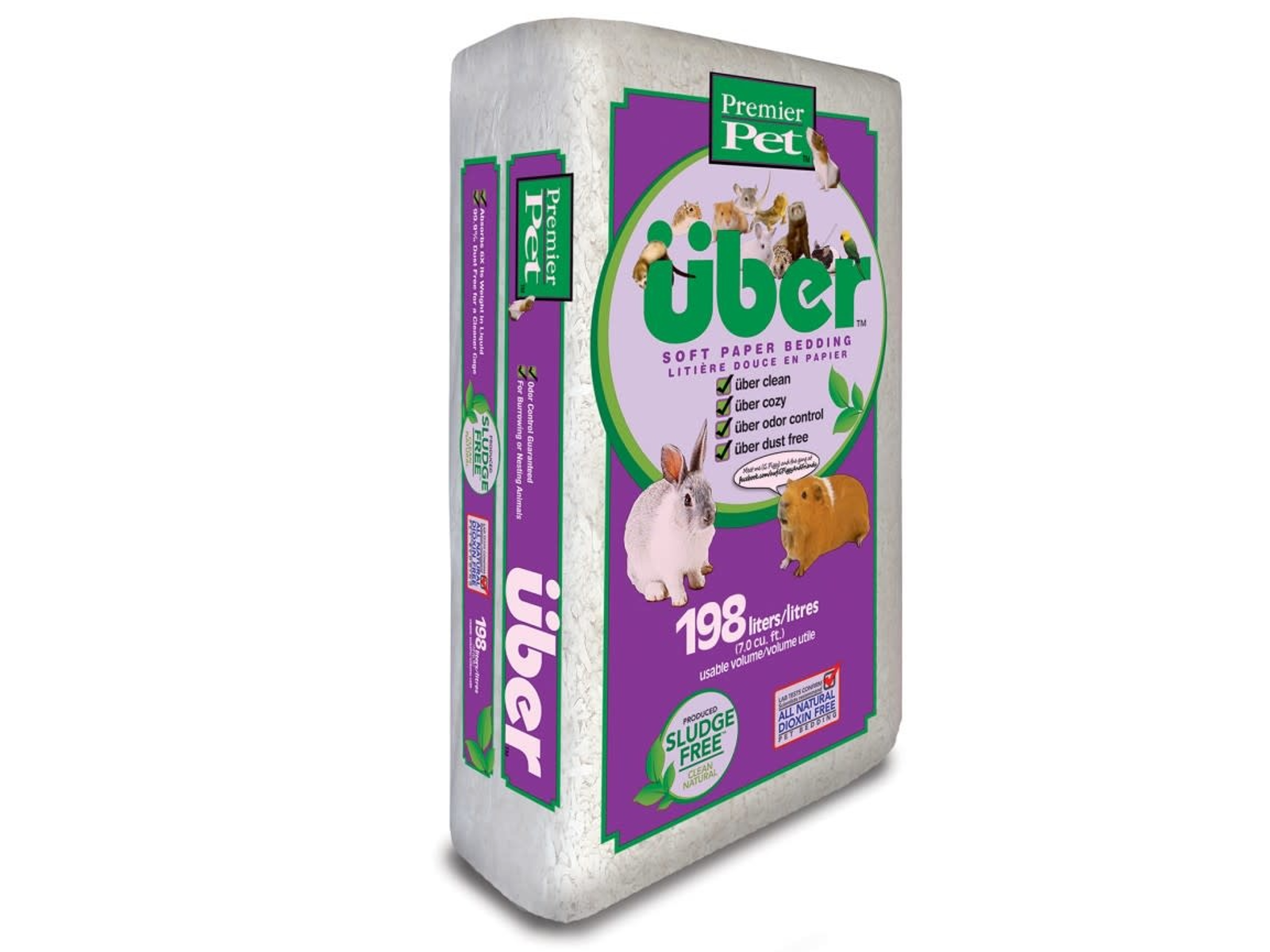 Über Papperströ/smådjursströ 170L Vit