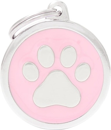 ID-bricka Classic Rund Rosa med Tass