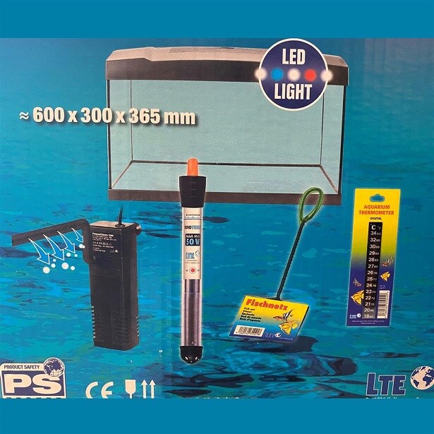 Akvarium 57L Startpaket LED-belysning