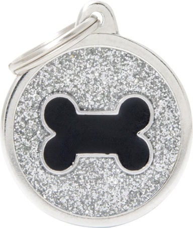 ID-bricka Shine Rund Silver med svart ben