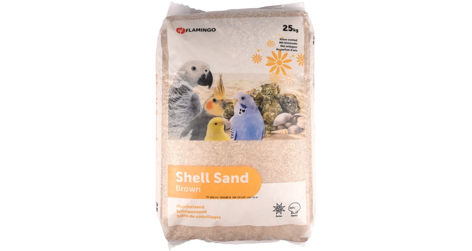 Fågelsand med snäckskal brun 25kg