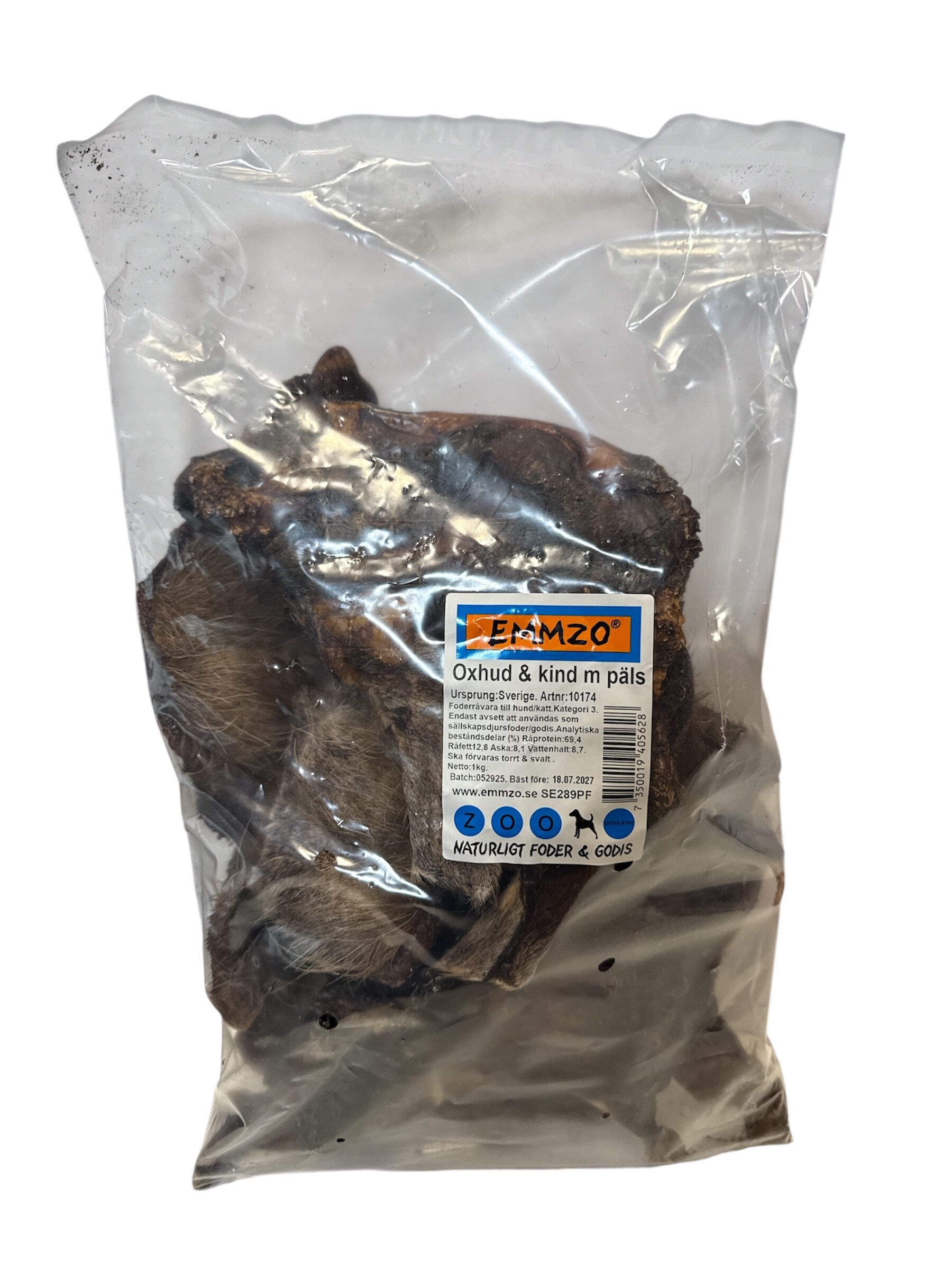 Oxhud & kind med päls 1kg