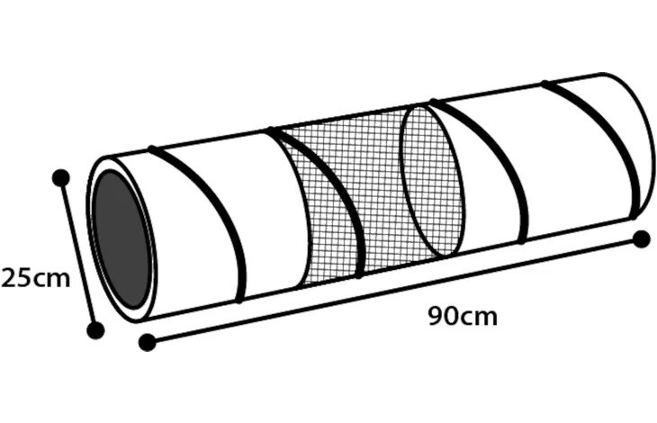 Kattunnel grön/svart 90cm