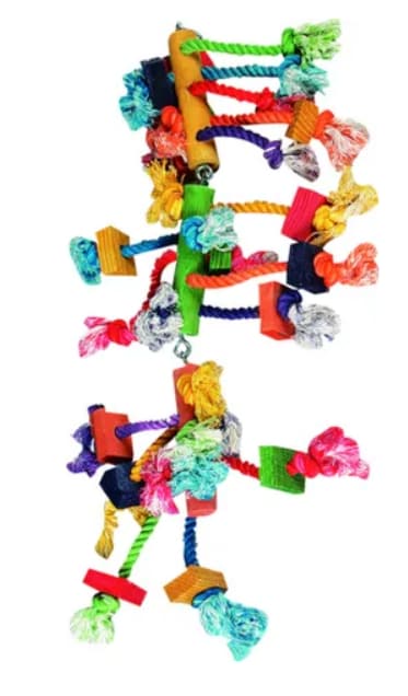 Papegojleksak rep/klossar