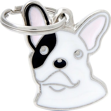 ID-bricka Fransk Bulldog Vit/Svart