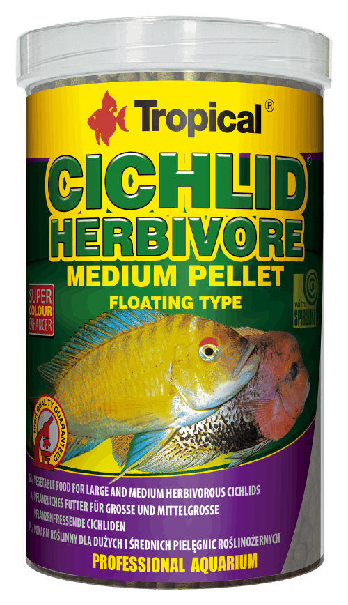 Tropical Cichlid Herbivore Medium Pellet 1000ml