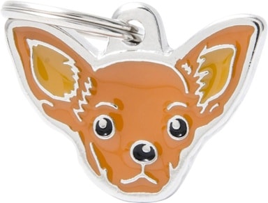 ID-bricka Chihuahua Brun