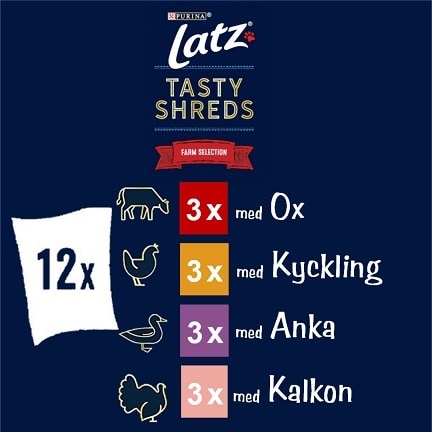 Latz Tasty Shreds Farm Selection i sås 12-p - 2