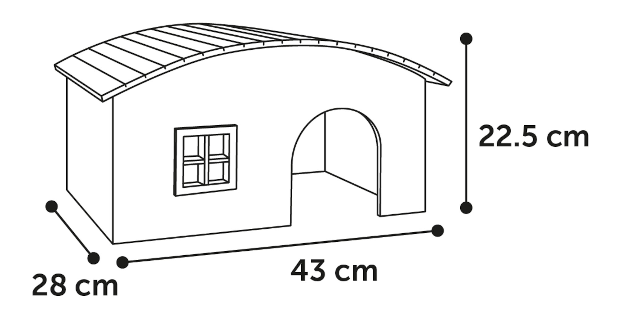 Kanin/Marsvinshus Soby 43x28x23cm - 2