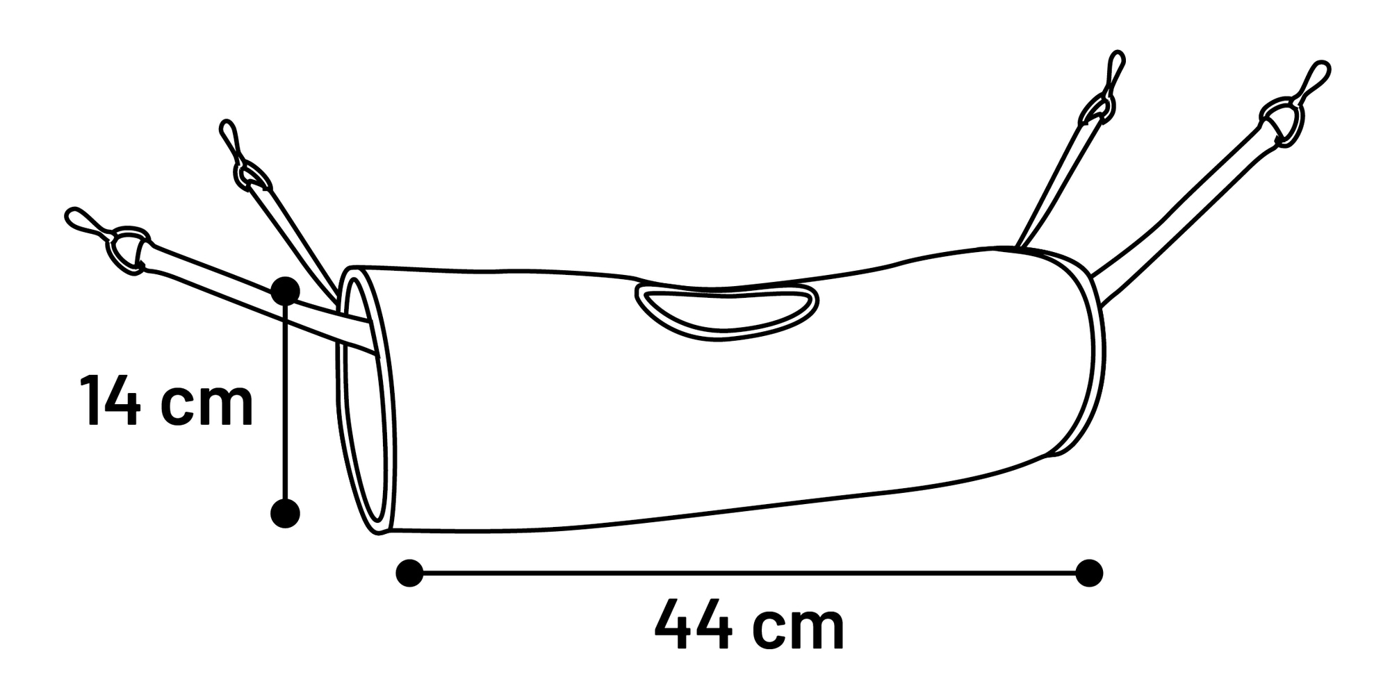 Textiltunnel råtta 44cm - 2