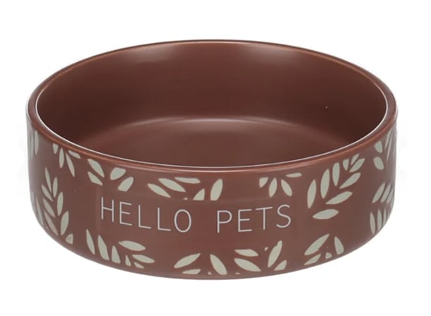 Kaninskål Brun Med Lövmotiv