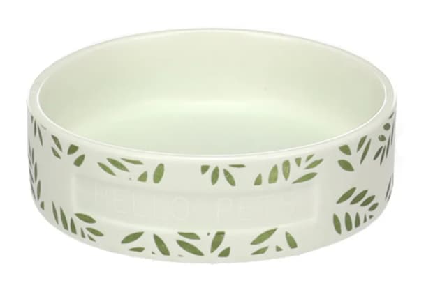 Marsvinskål Grön Med Lövmotiv