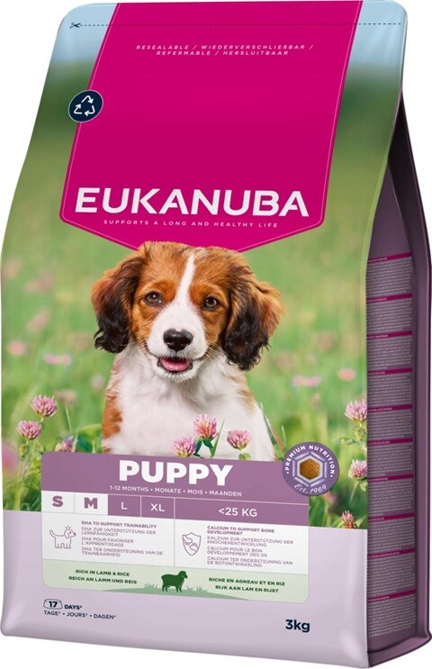 Eukanuba dog puppy/junior small/medium lamb & rice 2,5kg